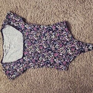 Victoria's Secret Pink Floral Bodysuit size xs Black